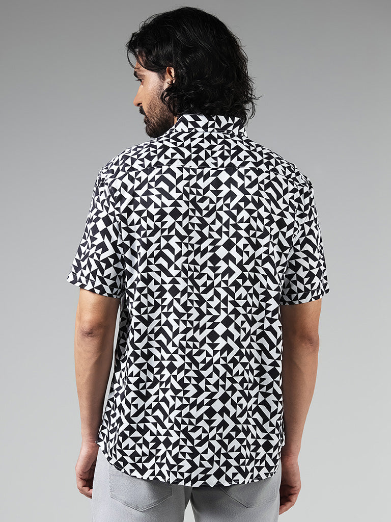 Ascot Black Printed Relaxed-Fit Shirt