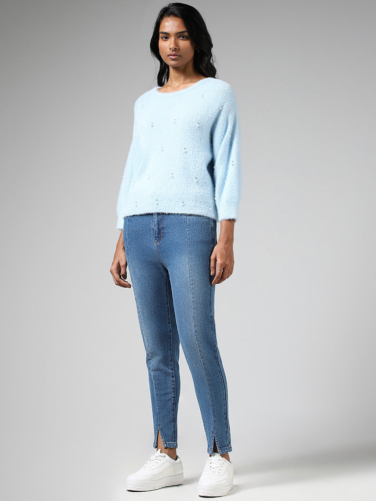 LOV Mid Blue Straight - Fit Mid - Rise Jeans