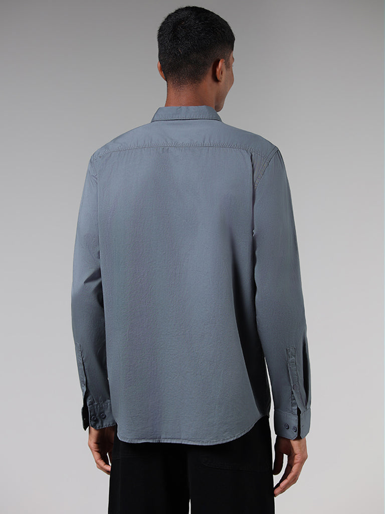 Nuon Grey Slim-Fit Cotton Shirt