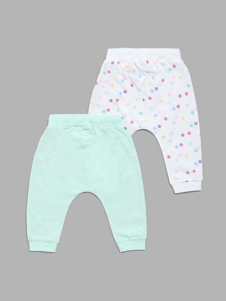 HOP Baby Polka Dot Printed Multicolour Pants - Pack of 2