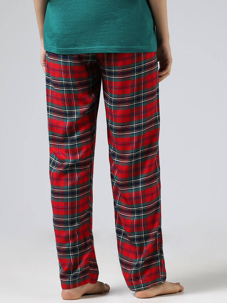 Wunderlove Red Plaid Checked Pyjamas