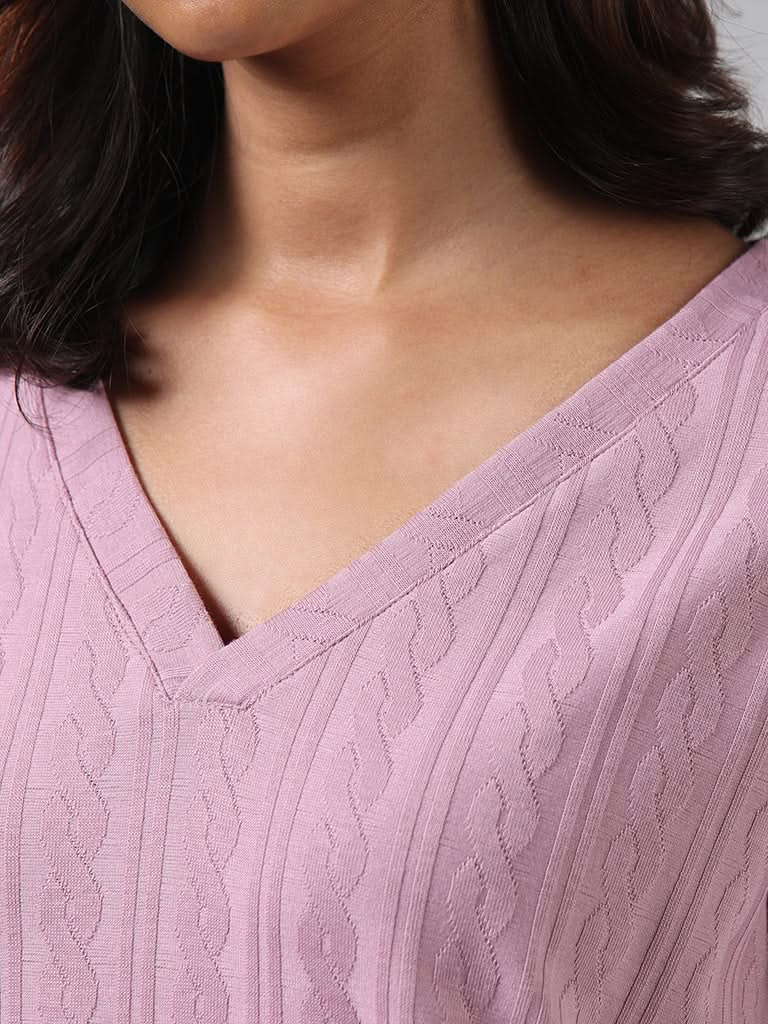 Wunderlove Nude Pink Self Patterned Supersoft Top