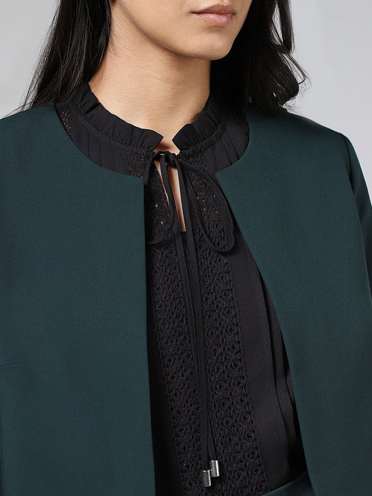 Wardrobe Solid Emerald Green Crop Jacket