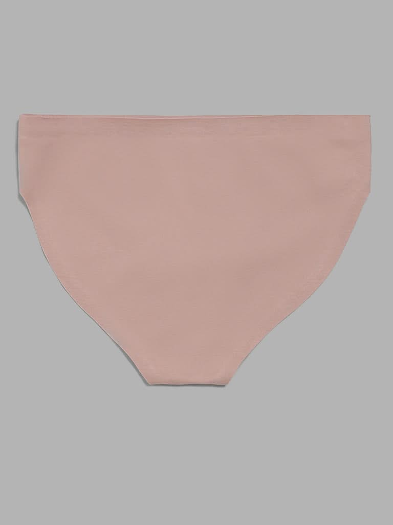 Wunderlove Solid Beige Cotton Blend Invisible Brief