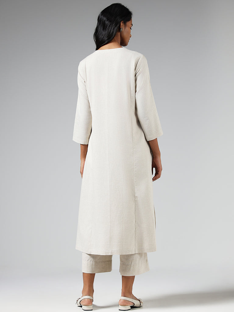 Utsa Grey Chikankari Embroidered Kurta