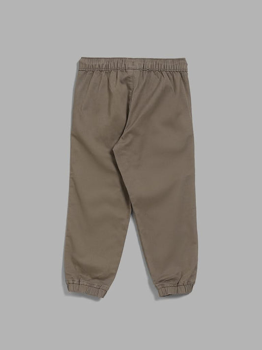 HOP Kids Solid Olive Denim Trousers