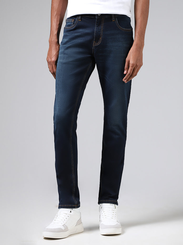 Nuon Dark Blue Slim - Fit Mid - Rise Jeans