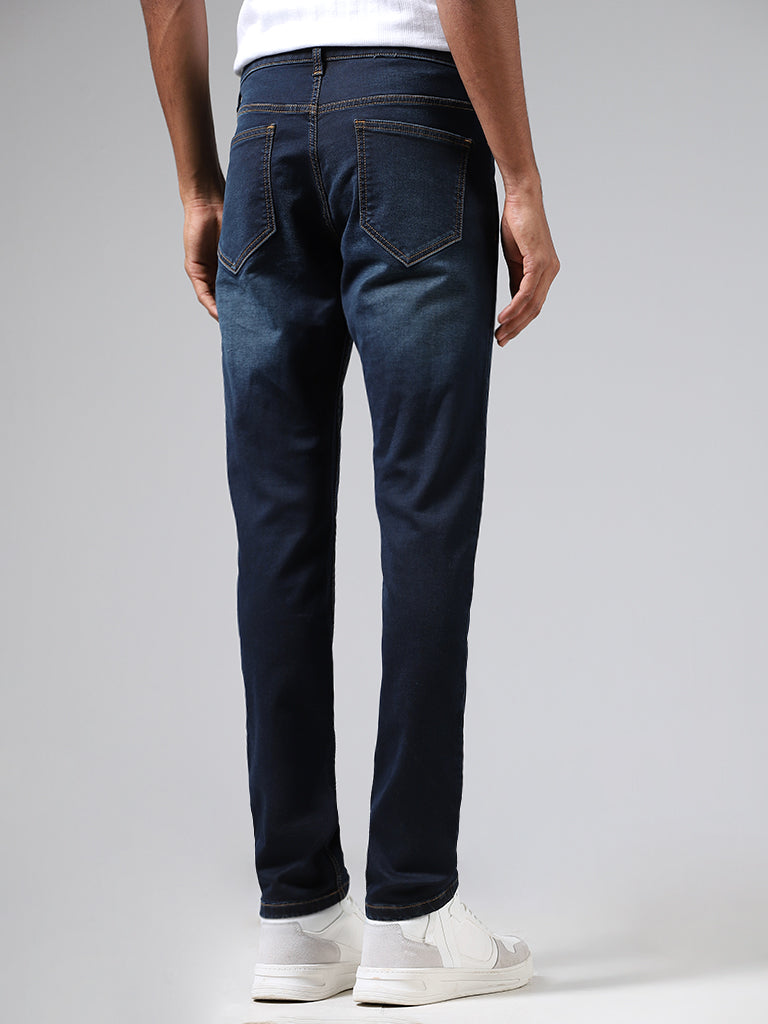 Nuon Dark Blue Slim - Fit Mid - Rise Jeans