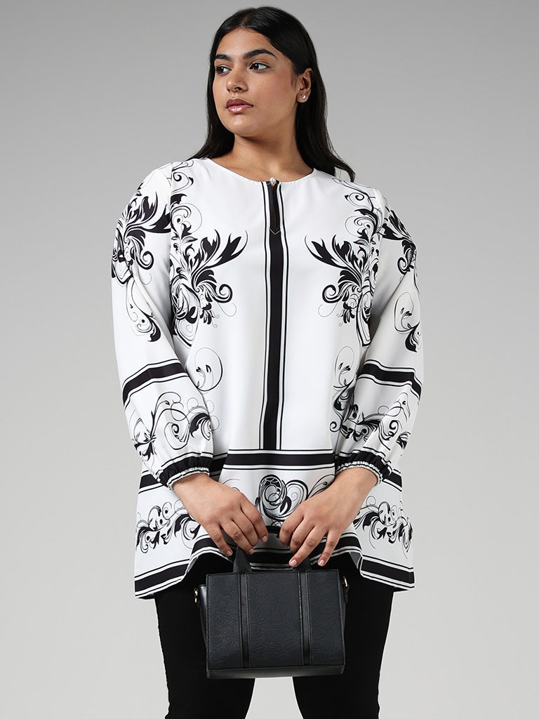 Gia White Printed Top