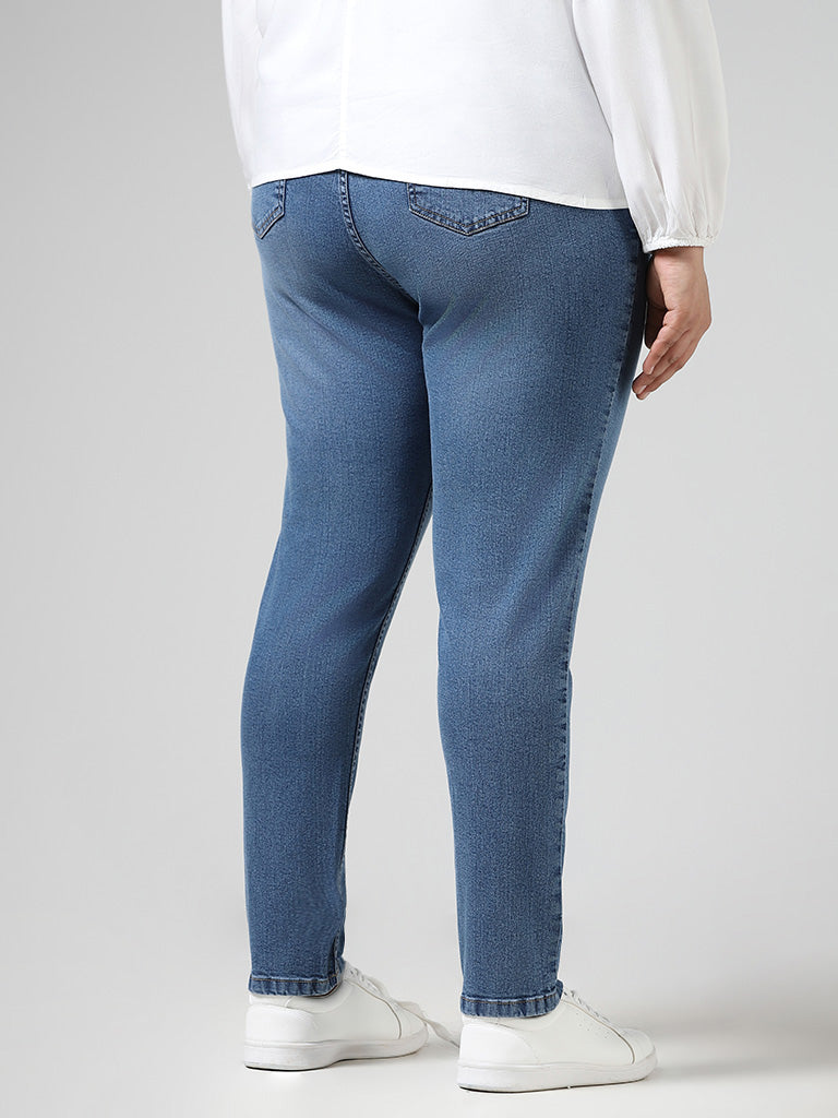 Gia Solid Blue Denim Slim Fit Jeggings