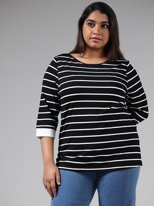 Gia Black Striped T-Shirt