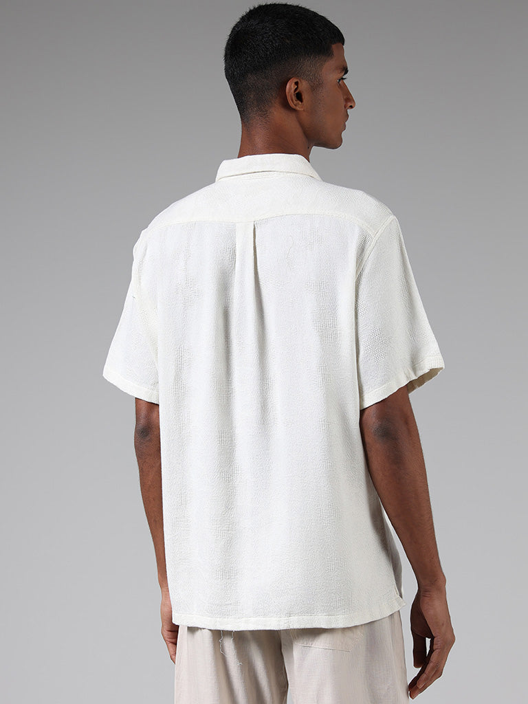 ETA Off White Knitted Relaxed-Fit Shirt