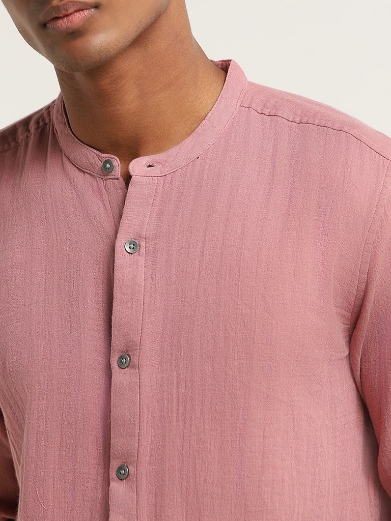 ETA Pink Cotton Slim-Fit Shirt