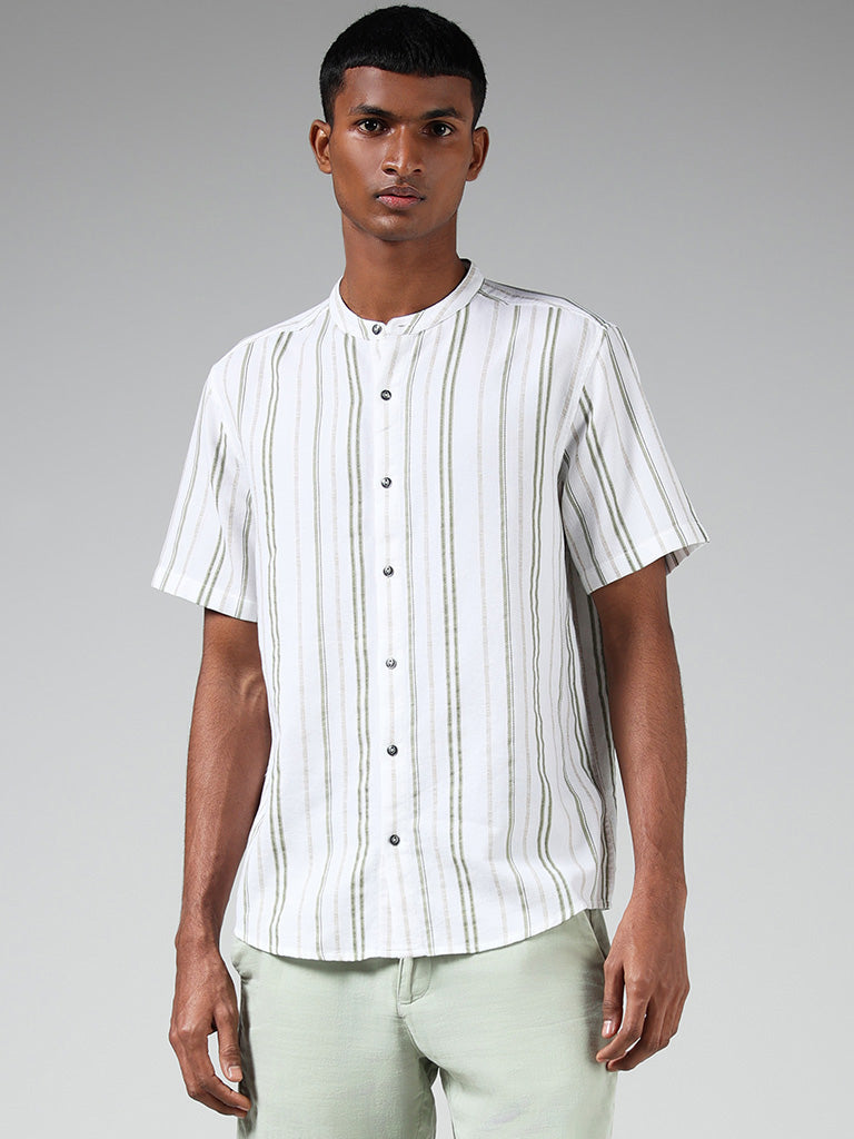 ETA Off-White Striped Cotton Resort-Fit Shirt