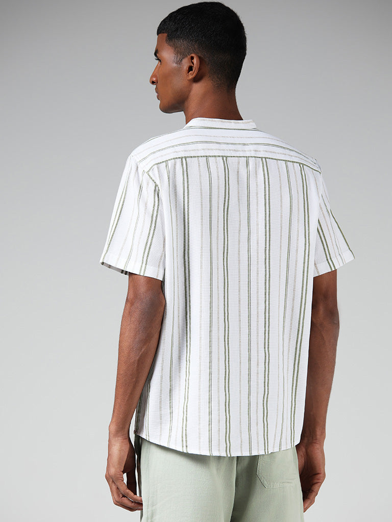 ETA Off-White Striped Cotton Resort-Fit Shirt