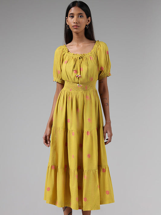 Bombay Paisley Yellow Printed Smock Dress