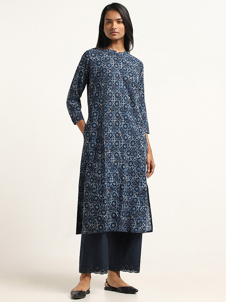 Utsa Indigo Printed Kurta