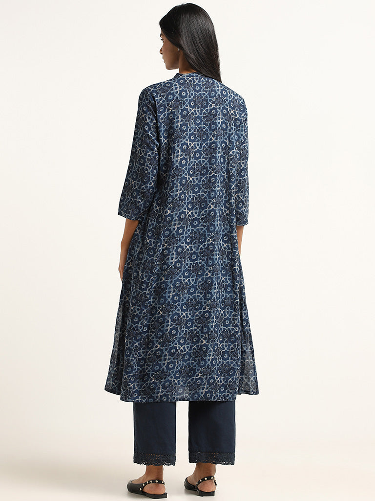 Utsa Indigo Printed Kurta