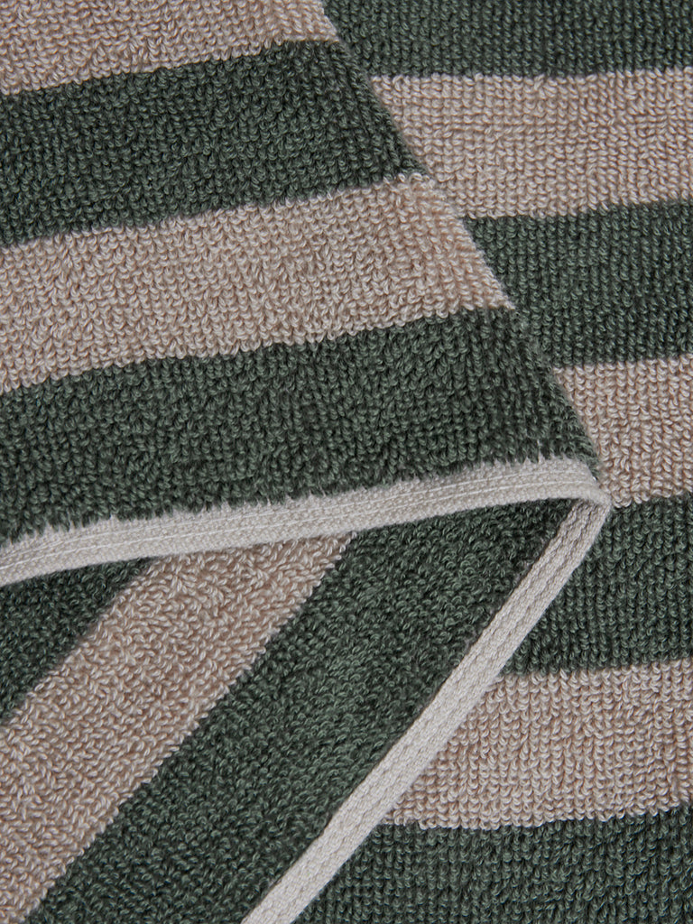 Westside Home Dark Green Broad Striped Bath Towel