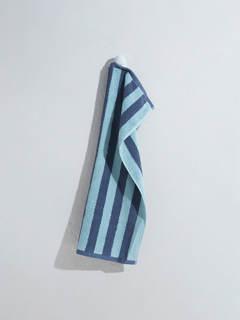 Westside Home Blue Broad Striped Hand Towel