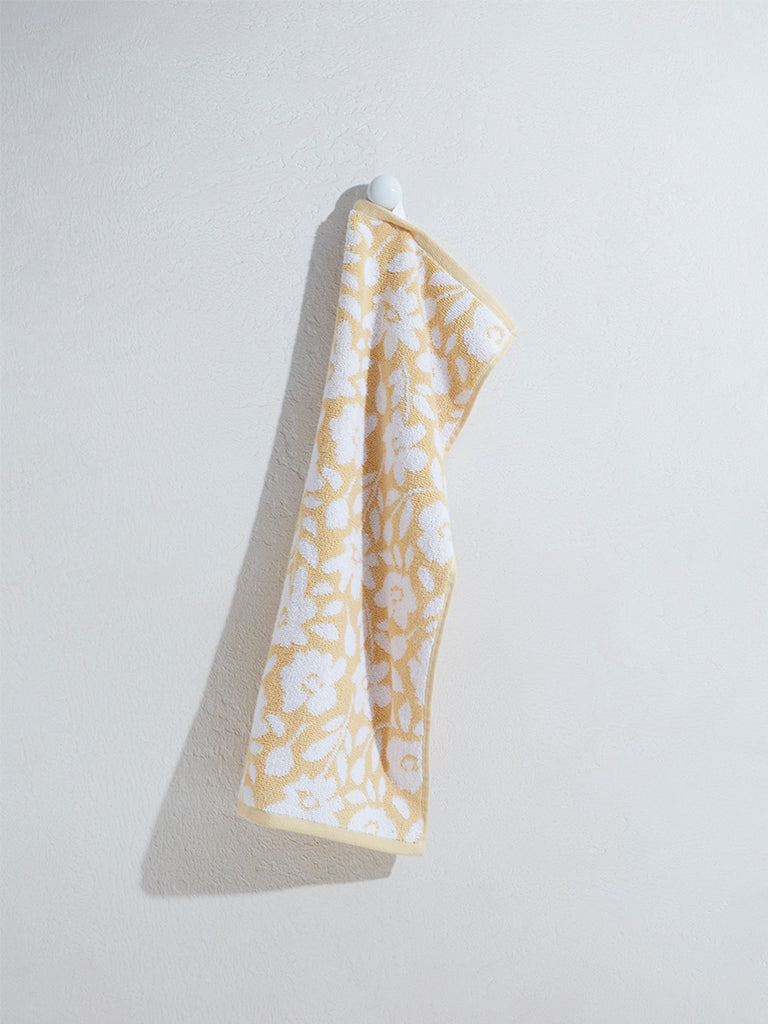 Westside Home Dark Yellow Floral Hand Towel