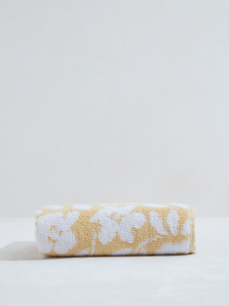 Westside Home Dark Yellow Floral Hand Towel