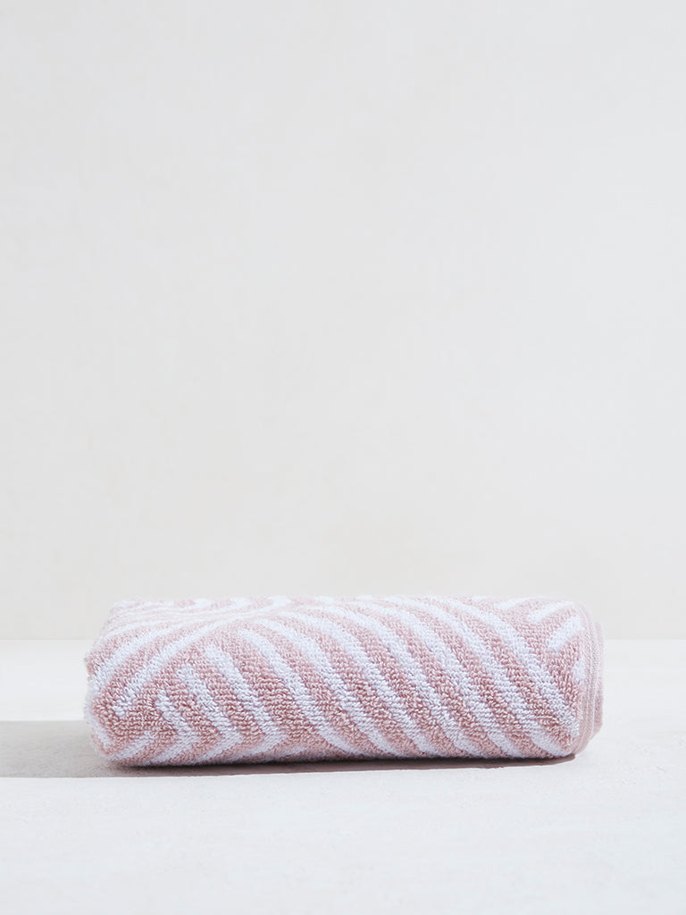 Westside Home Light Pink Step Hand Towel