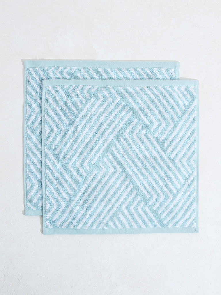 Westside Home Aqua Step Face Towel (Set of 2)