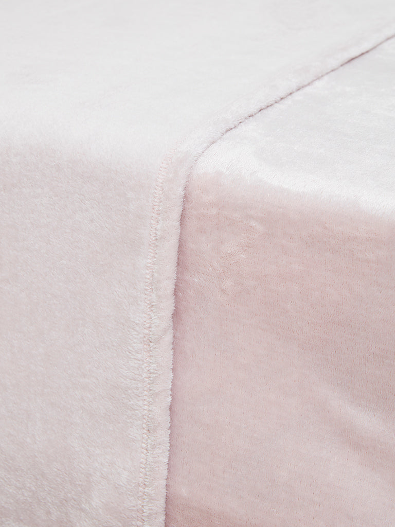 Westside Home Light Pink Fleece Single Blanket