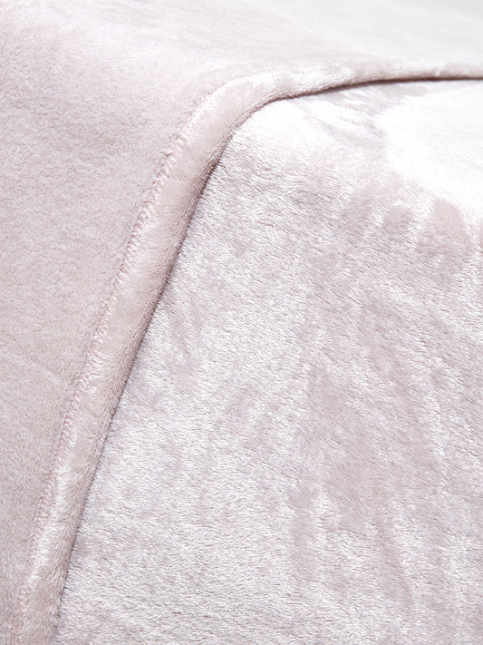 Westside Home Light Pink Fleece Double Blanket