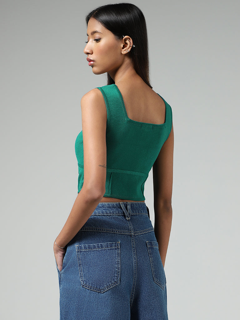 Nuon Teal Corset Top