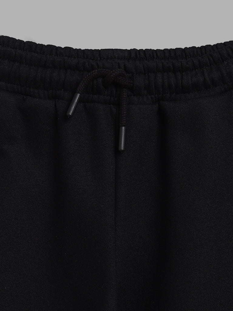 Y&F Kids Black Solid Cargo Joggers