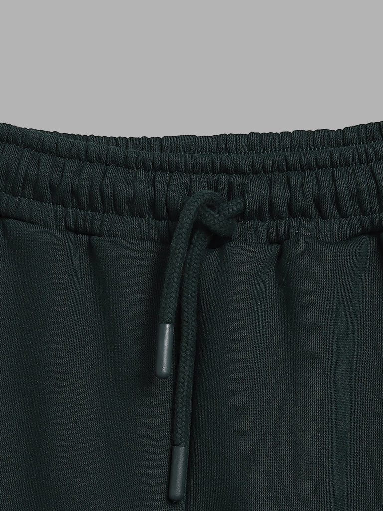 Y&F Kids Dark Green Solid Cargo Joggers