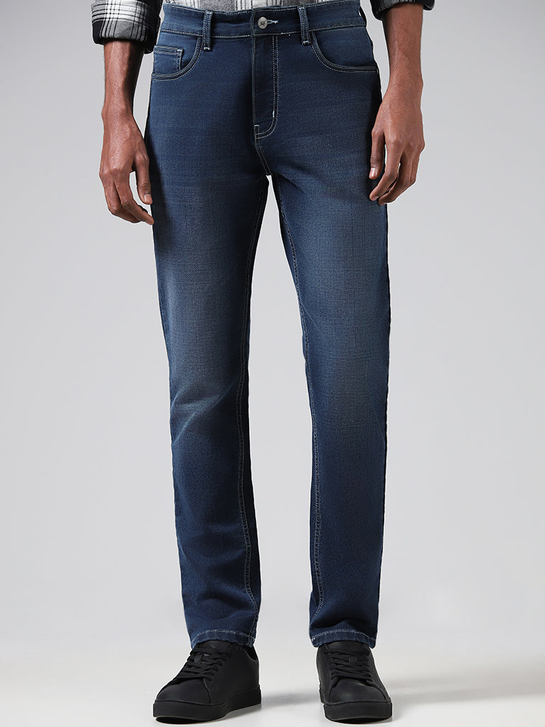 Nuon Dark Blue Slim - Fit Mid - Rise Jeans