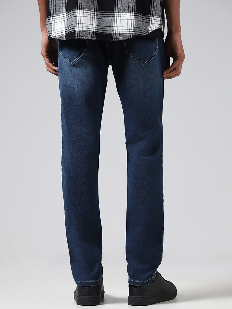 Nuon Dark Blue Slim - Fit Mid - Rise Jeans