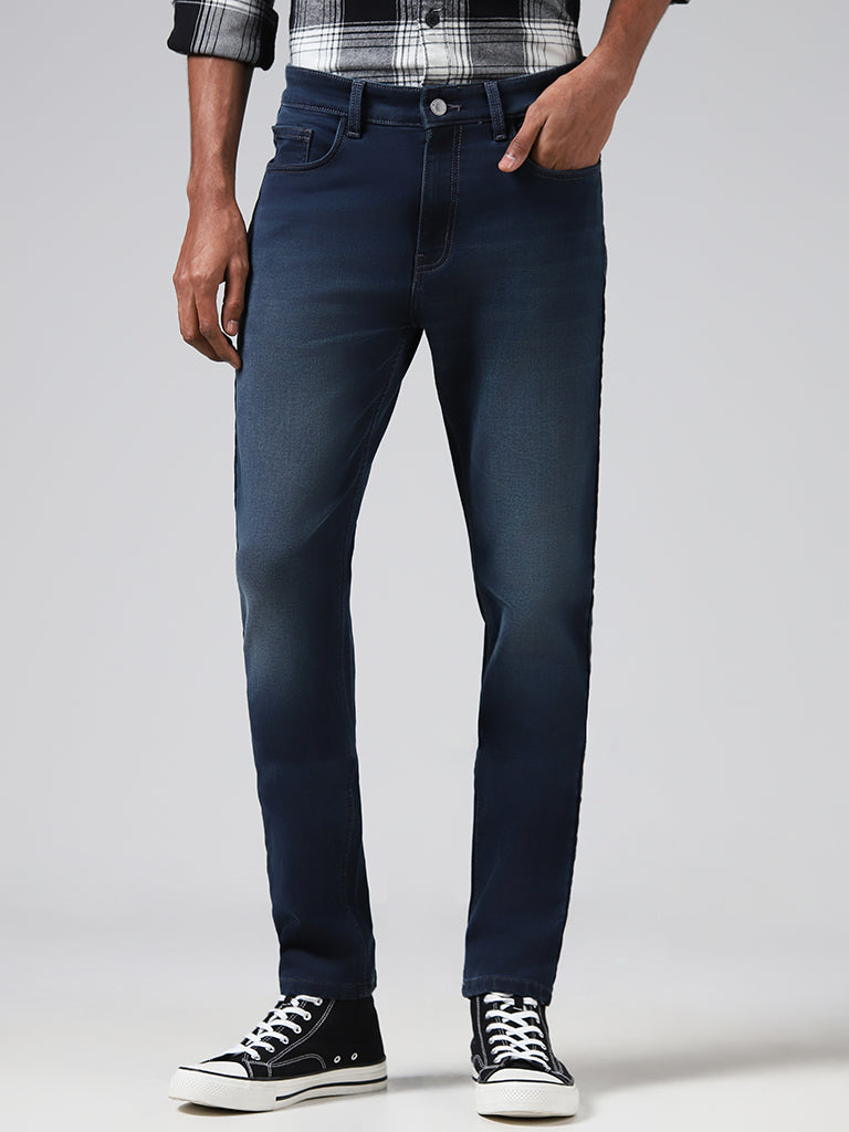 Nuon Dark Blue Slim - Fit Mid - Rise Jeans