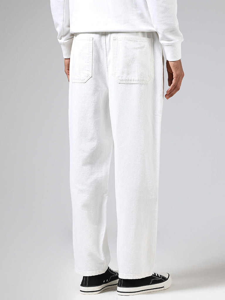 Nuon Off-White Relaxed - Fit Mid - Rise Jeans