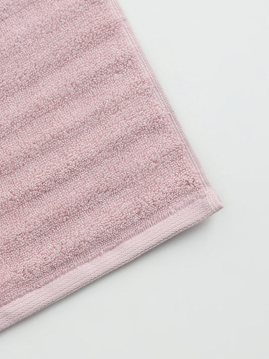 Westside Home Light Pink Self-Striped Hand Towel