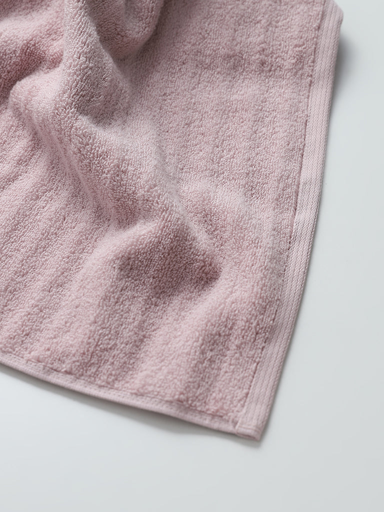 Westside Home Light Pink Self-Striped Bath Towel