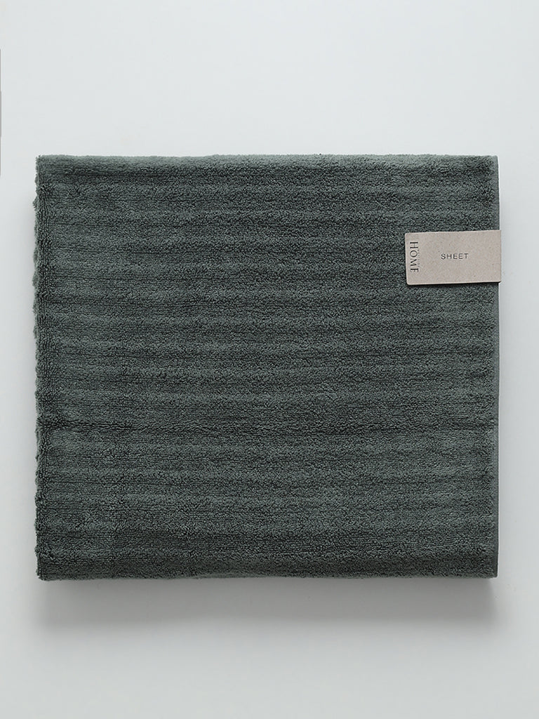 Westside Home Moss Green Self-Striped Bath Towel