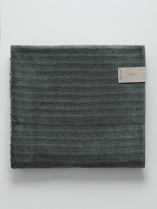 Westside Home Moss Green Self-Striped Bath Towel