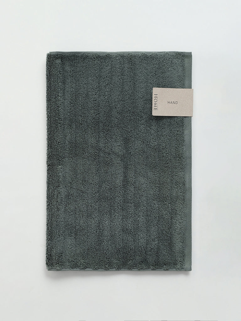 Westside Home Moss Green Self-Striped Hand Towel