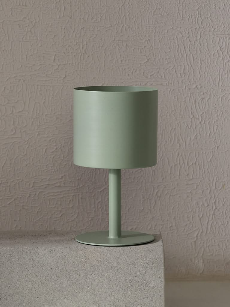 Westside Home Light Green Cylindrical Metal Planter