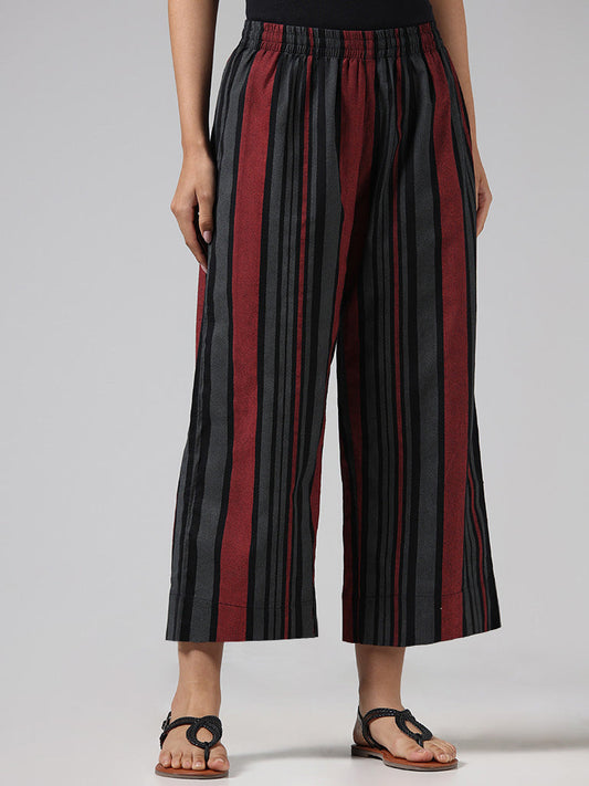 Utsa Multicolour Striped Wide-Leg Pants