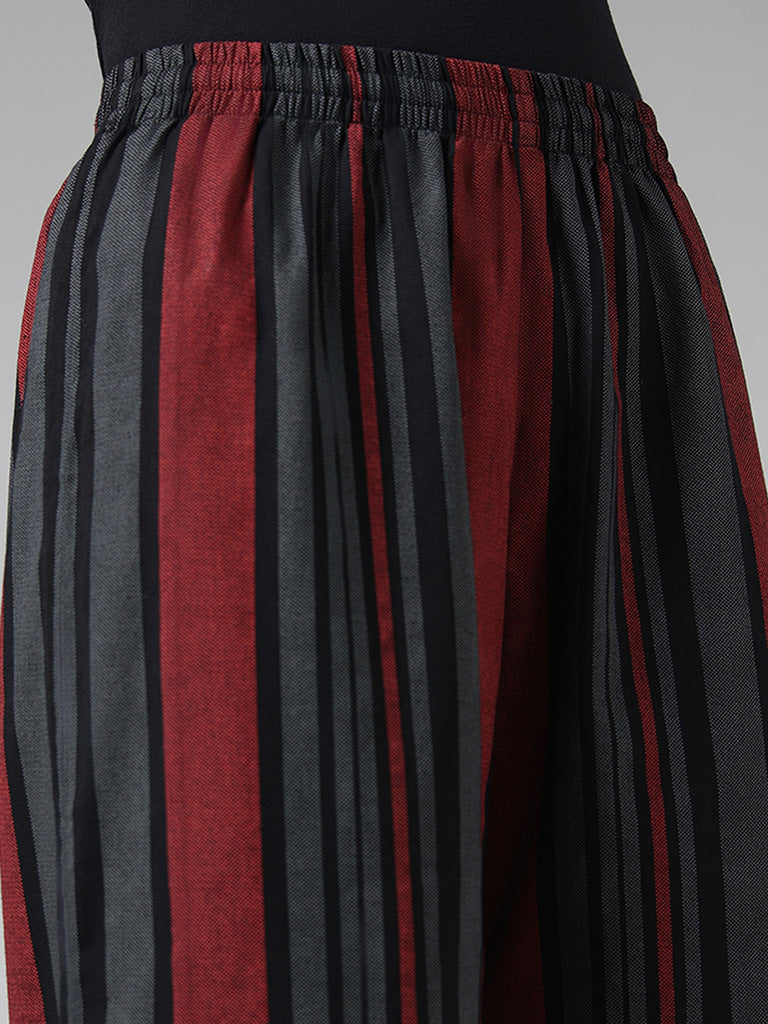 Utsa Multicolour Striped Wide-Leg Pants