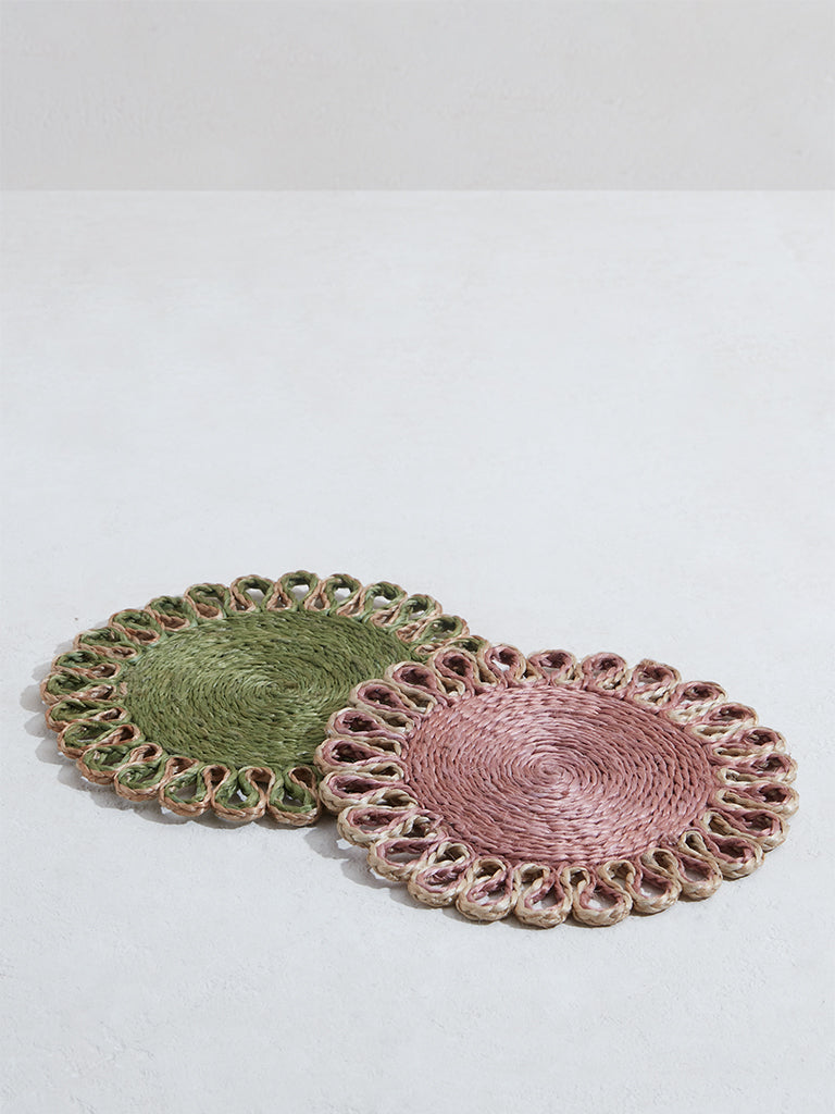 Westside Home Pink and Green Multiloop Trivet (Set of 2)