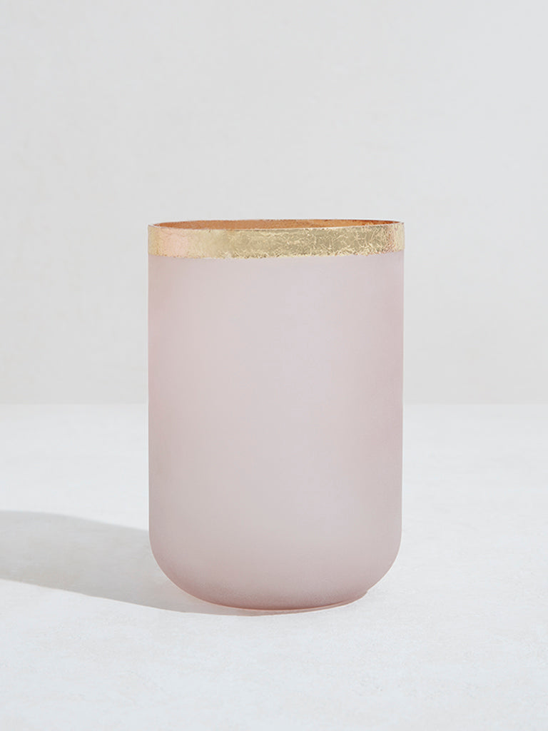 Westside Home Pink Candle Stand with Gold Rim