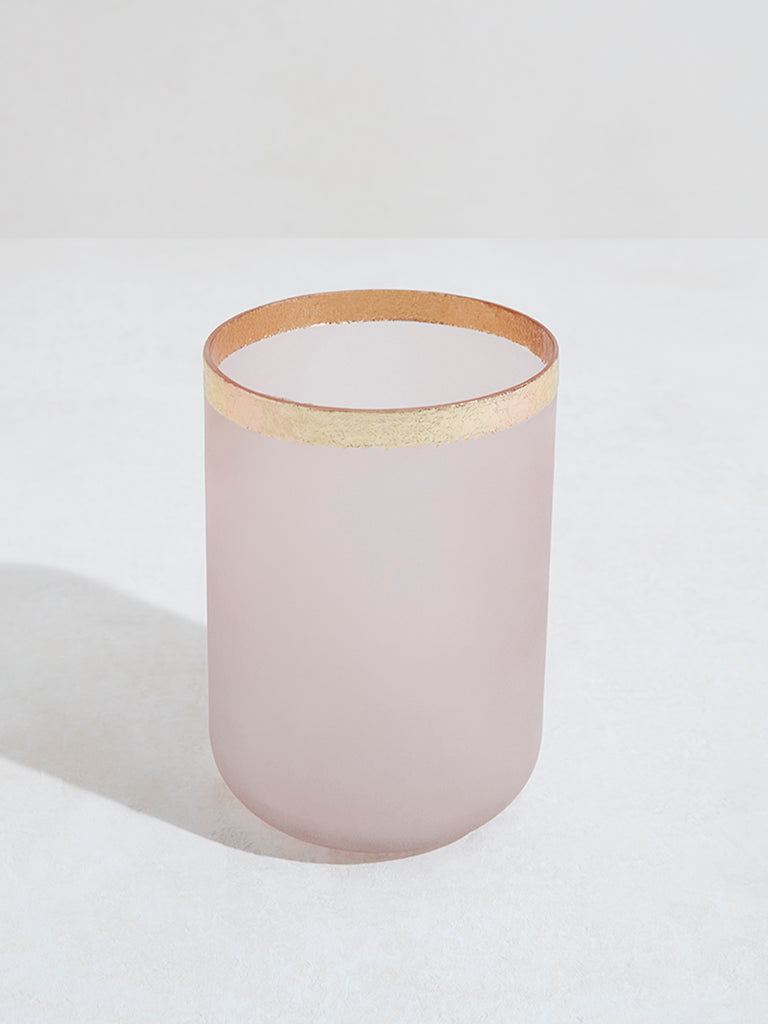 Westside Home Pink Candle Stand with Gold Rim