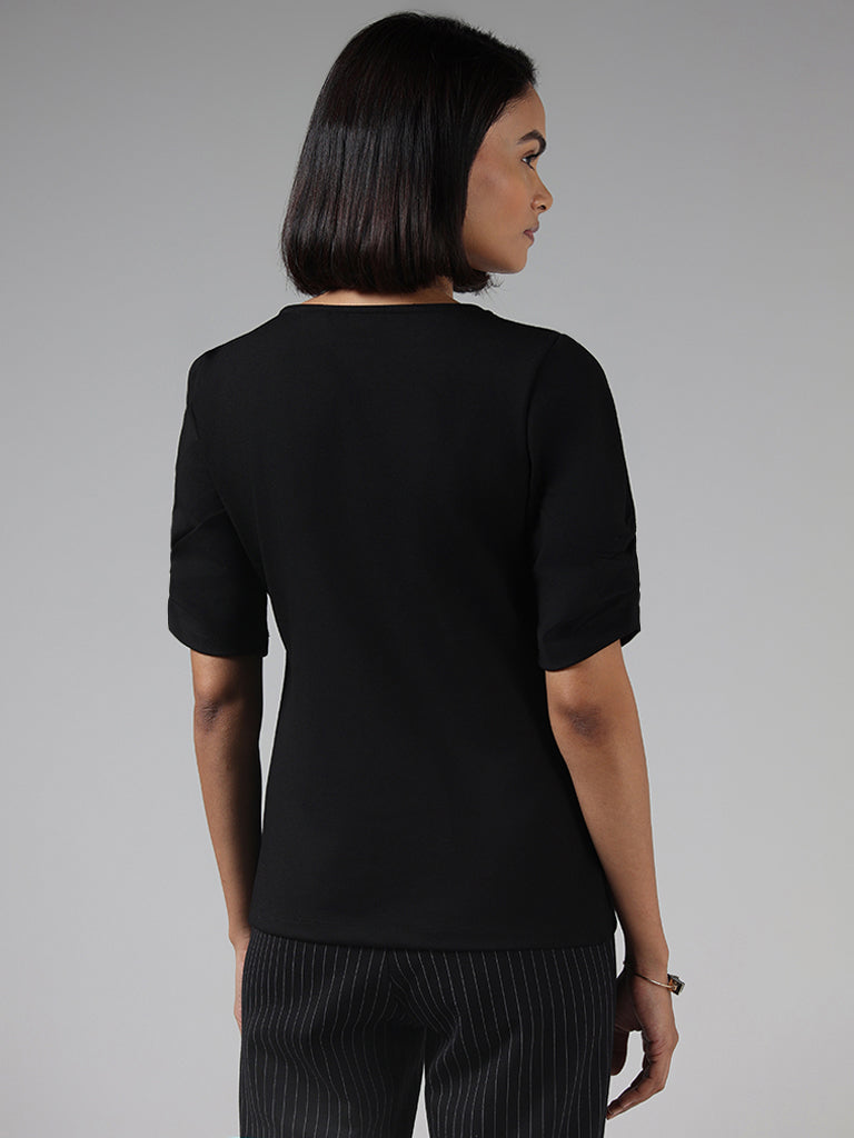 Wardrobe Solid Black Top