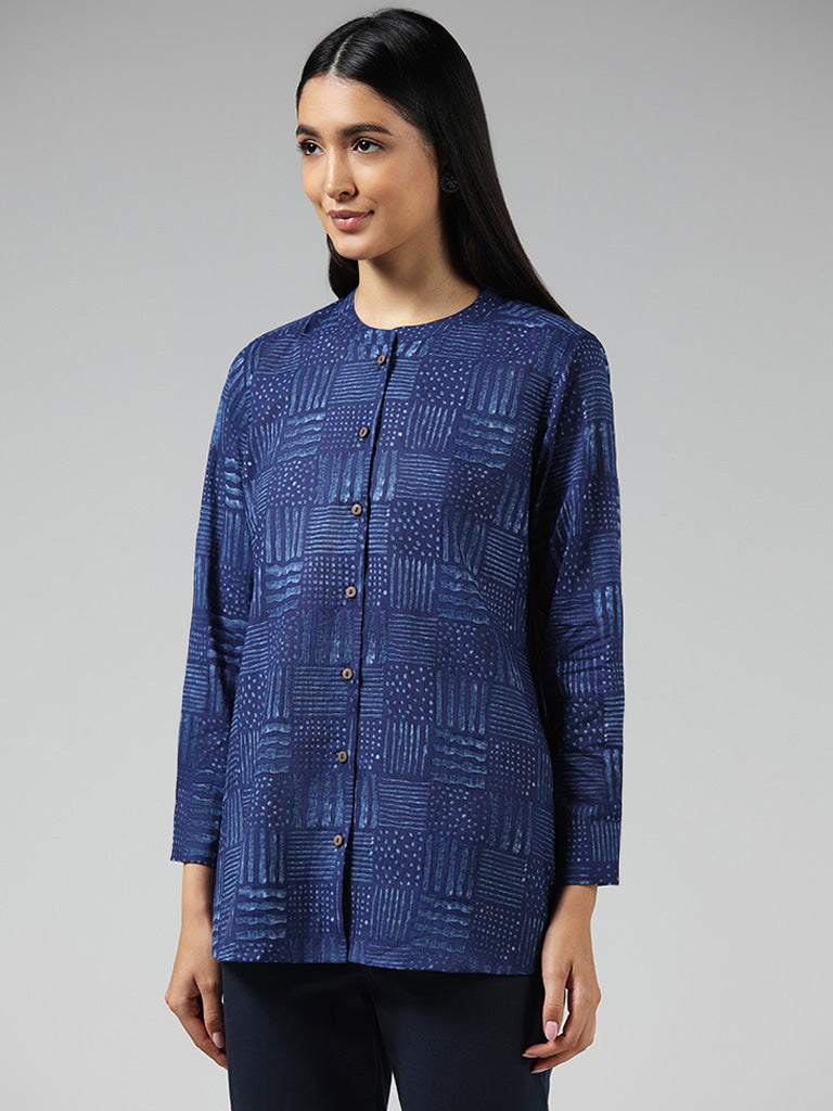 Utsa Indigo Printed Cotton Tunic